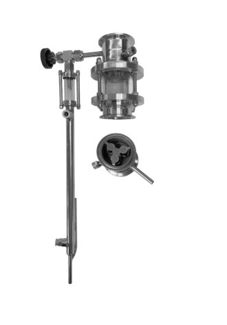 Узел отбора 2 дюйма с многоточечным (9 струй без учета пристеночных) распределением орошения на базе укороченного диоптра с доохладителем